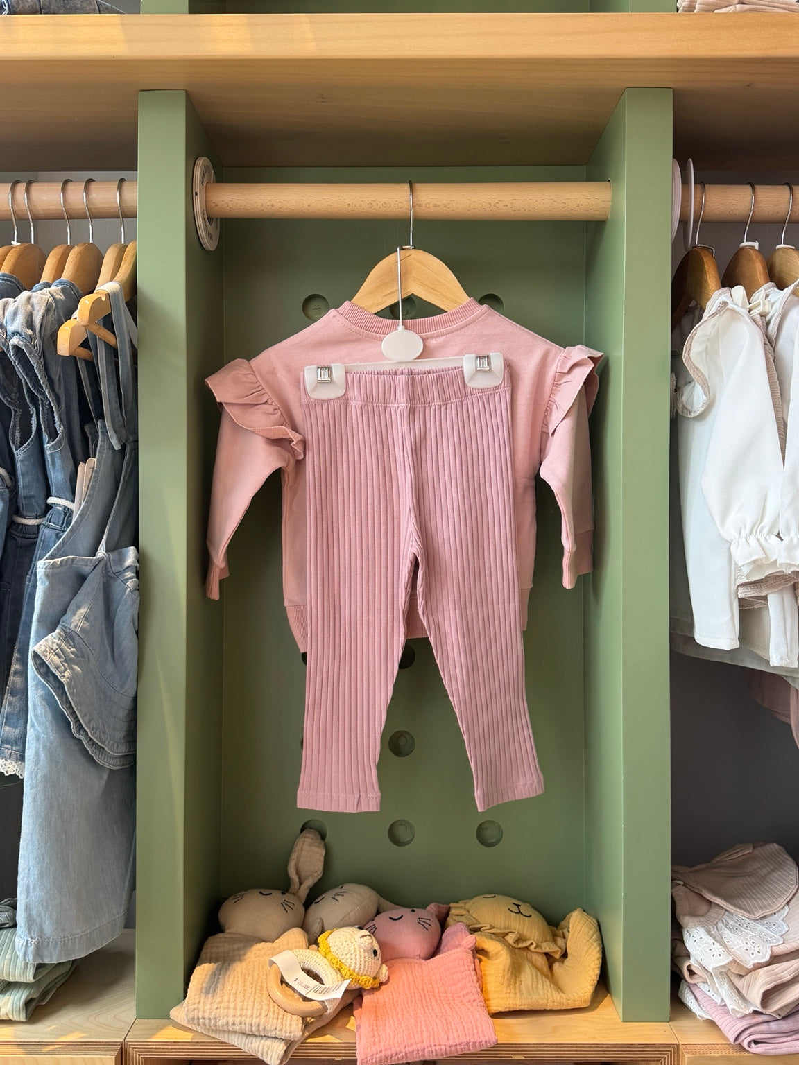 Girl 2pcs Cotton Pink Set back