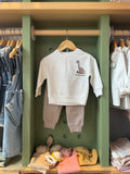 Boy 2pcs Cotton Set Dino Beige front