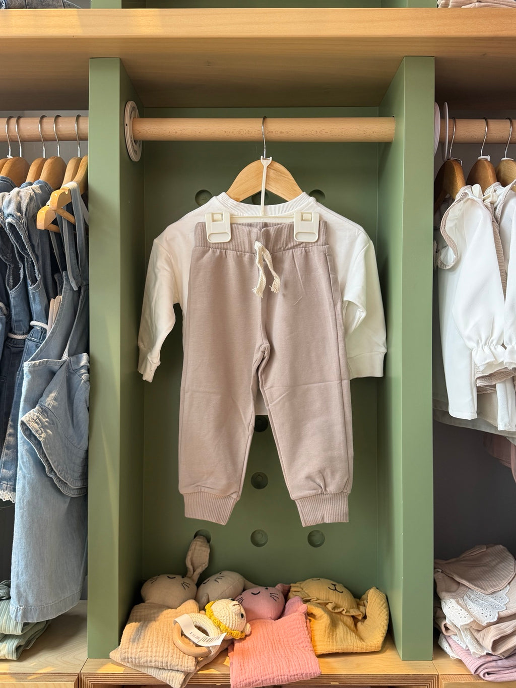 Boy 2pcs Cotton Set Dino Beige pants