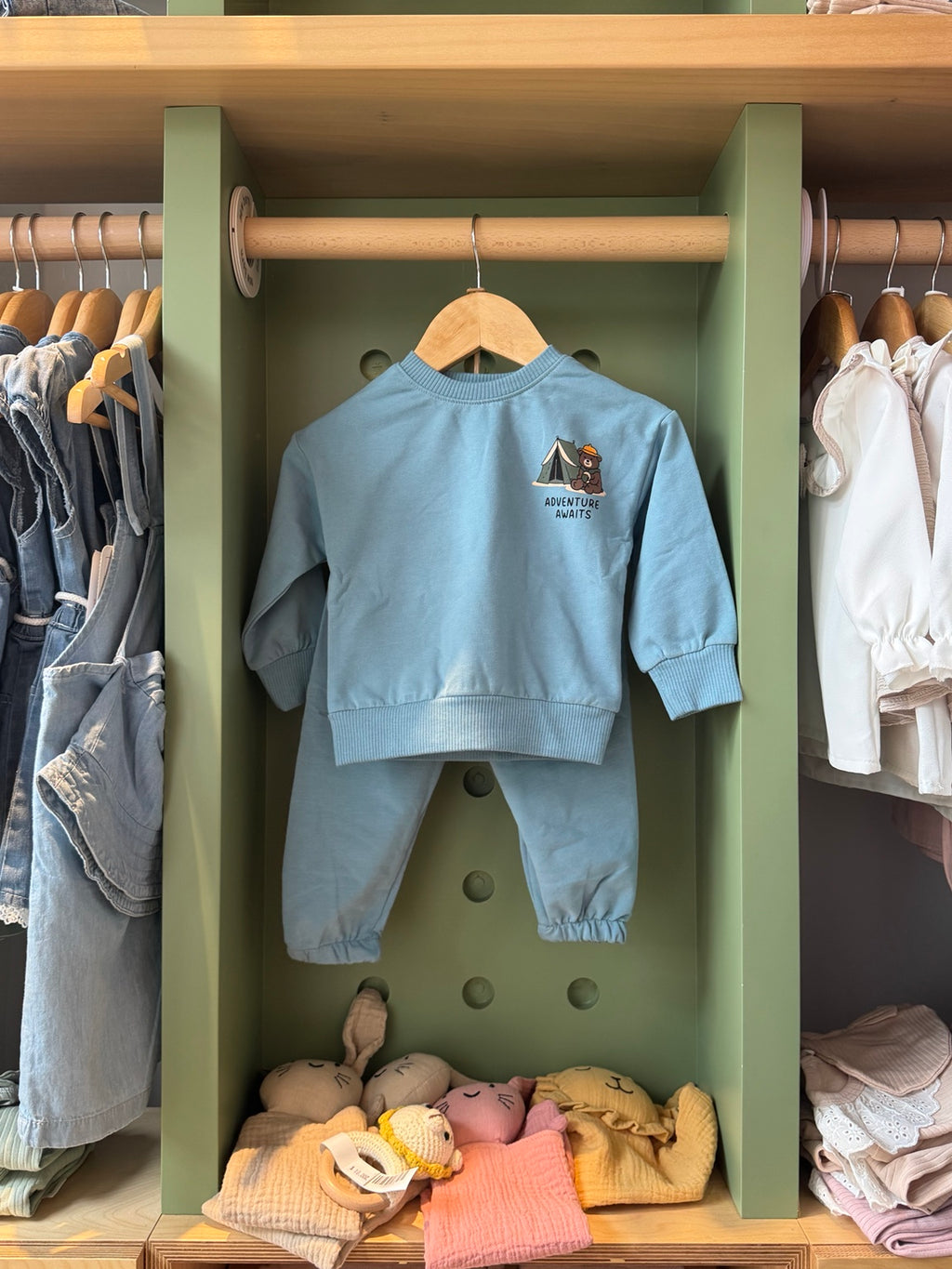 Boy 2pcs Cotton Set Adventure Blue front