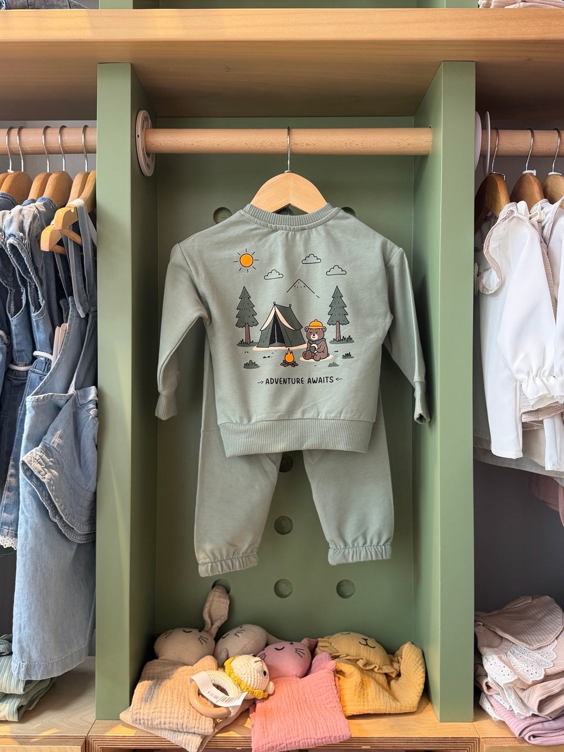 Boy 2pcs Cotton Set Adventure Mint back