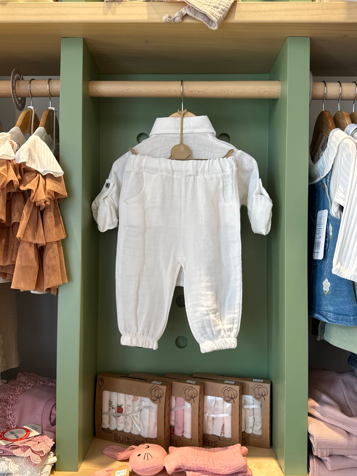 BabyBoy Baptism White Set back