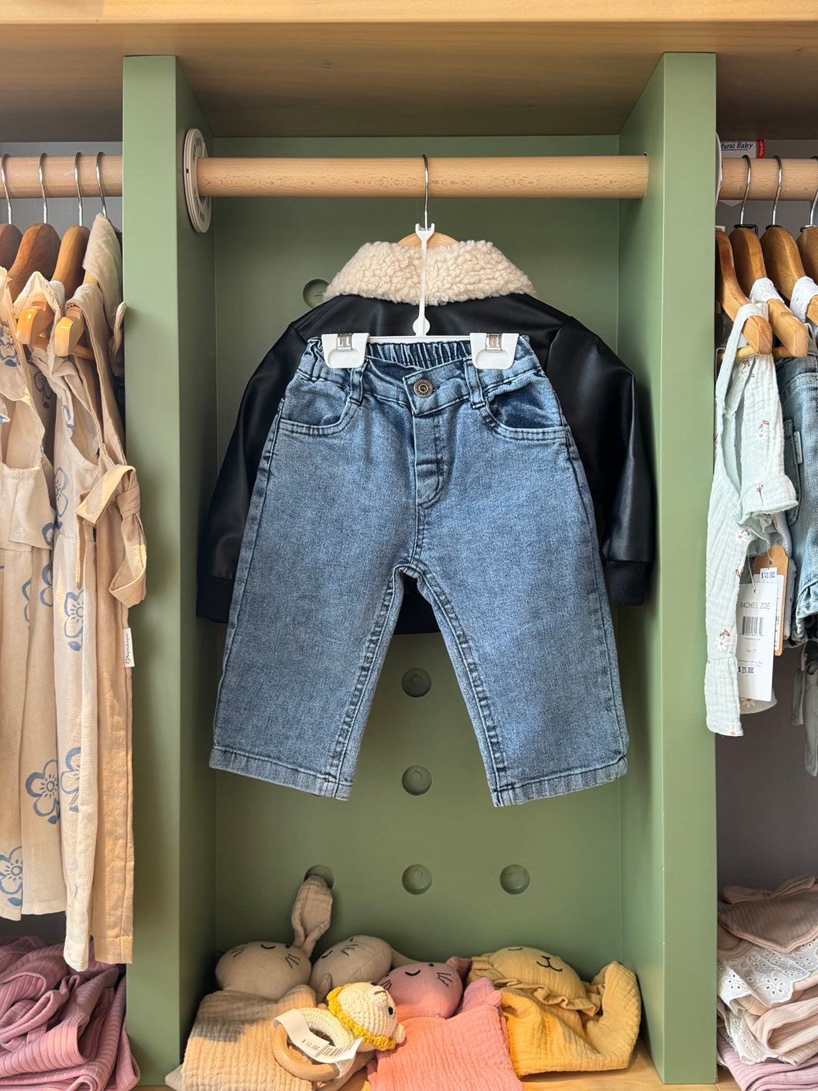 BabyBoy 3pcs Leather Jacket Set
