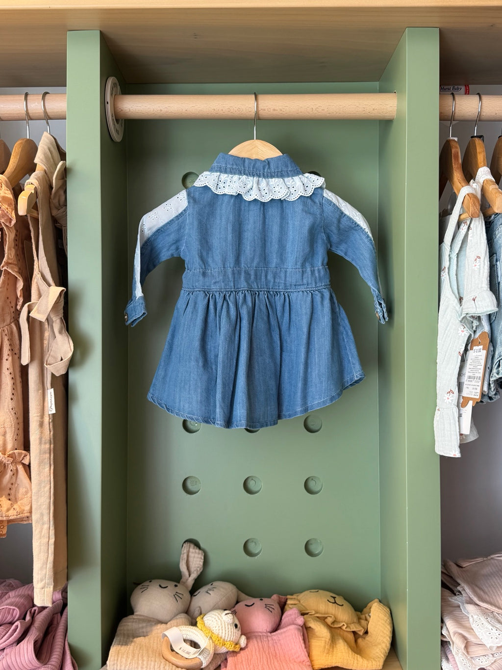 BabyGirl Denim Lace Dress back
