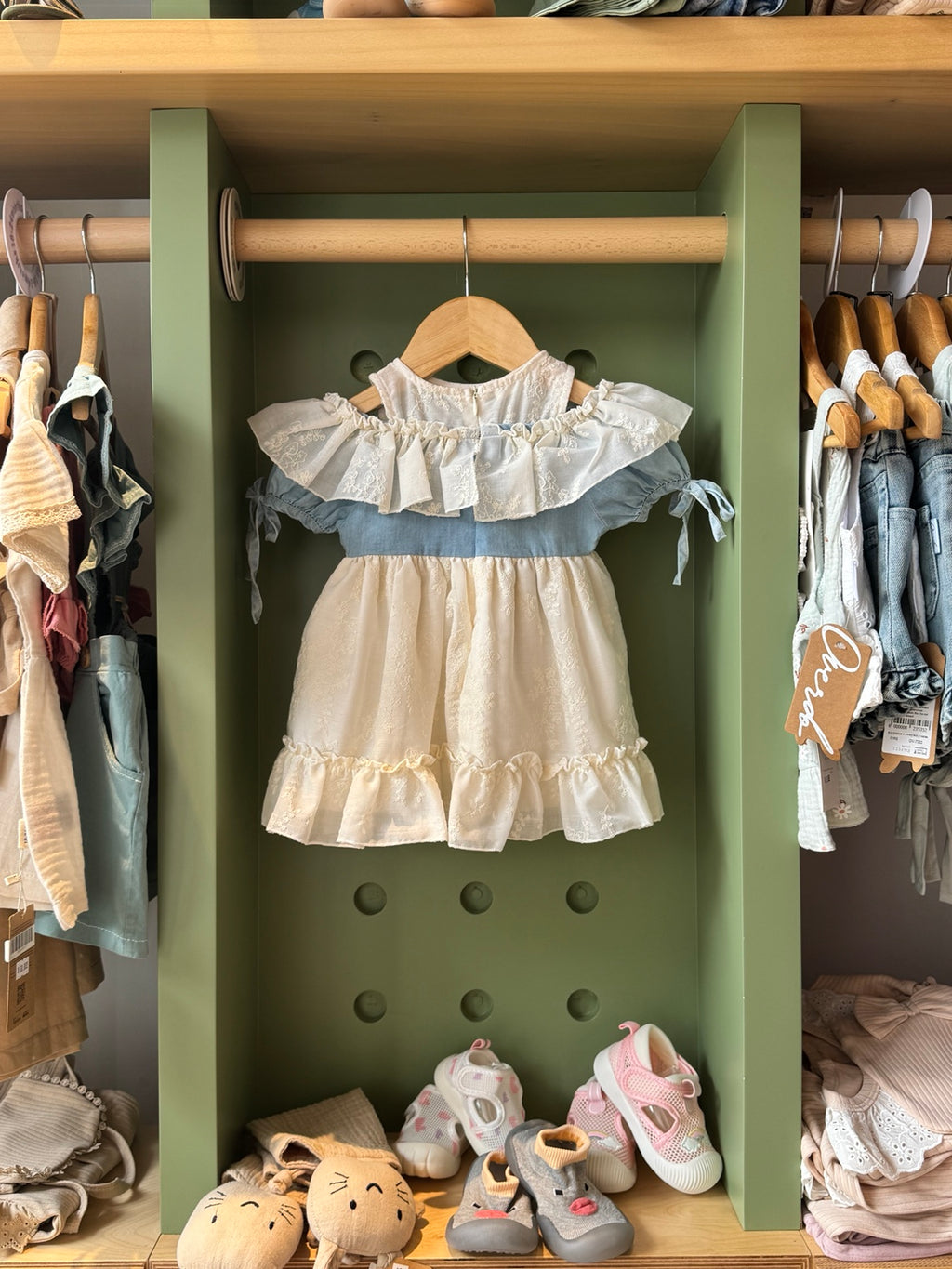 BabyGirl Denim Lace Dress front