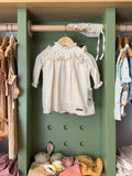 BabyGirl Baptism Ecru Dress with Hat — front