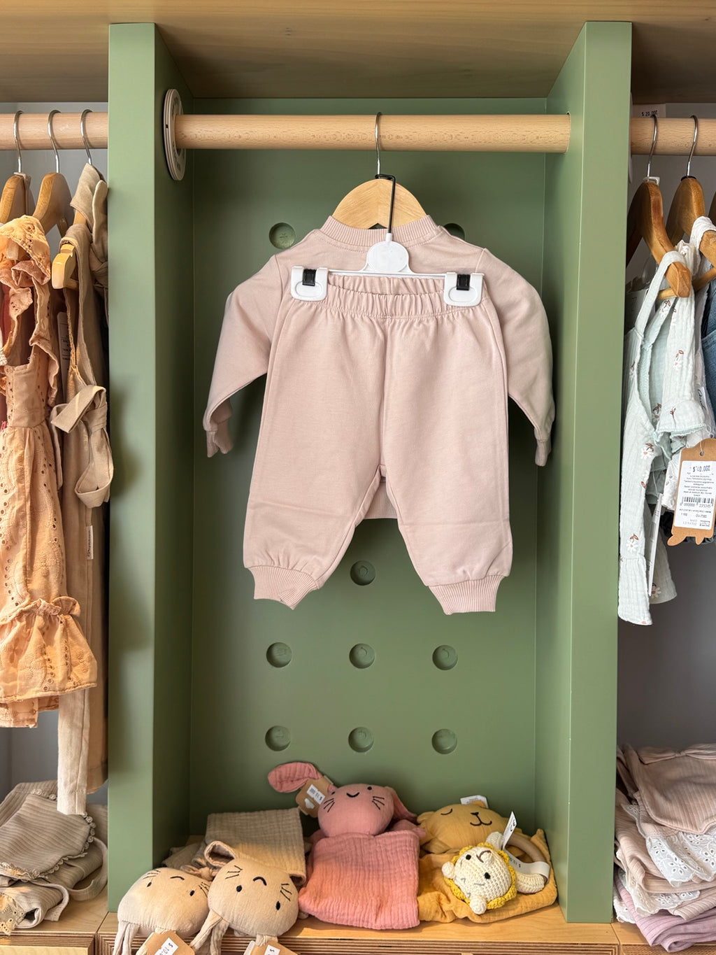 BabyBoy/Girl 2pcs Cotton Set Beige — back