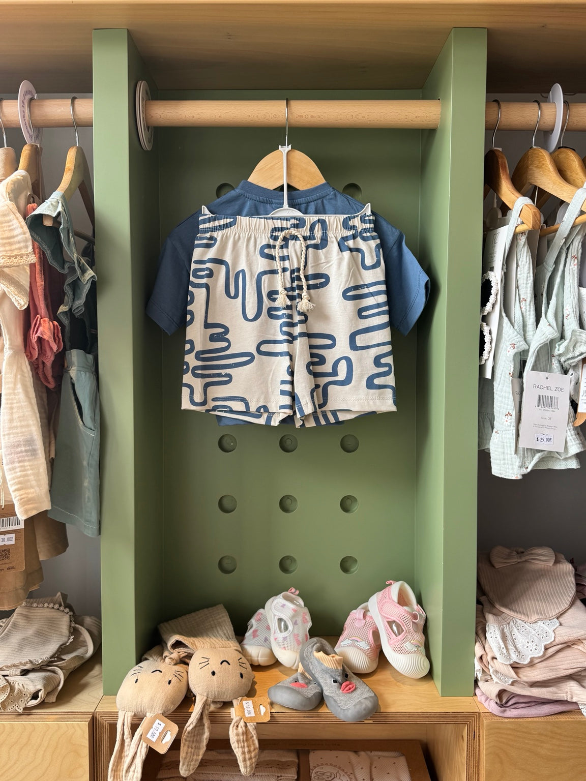 Boy 2pcs Cotton Blue Set back