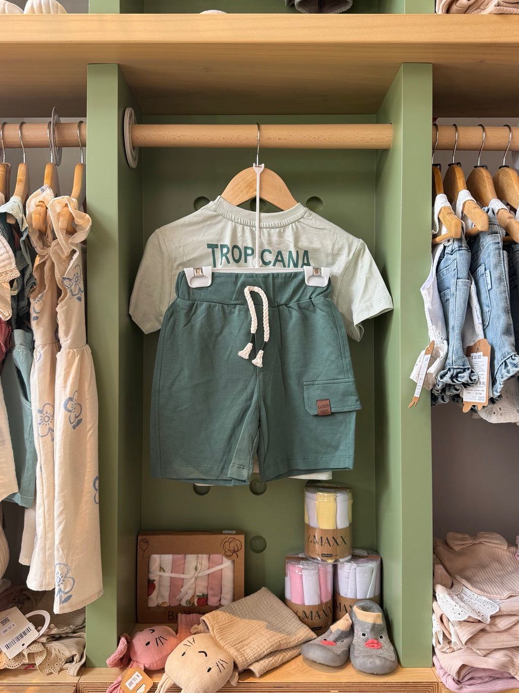 Boy 2pcs Cotton Set Tropicana Green - back