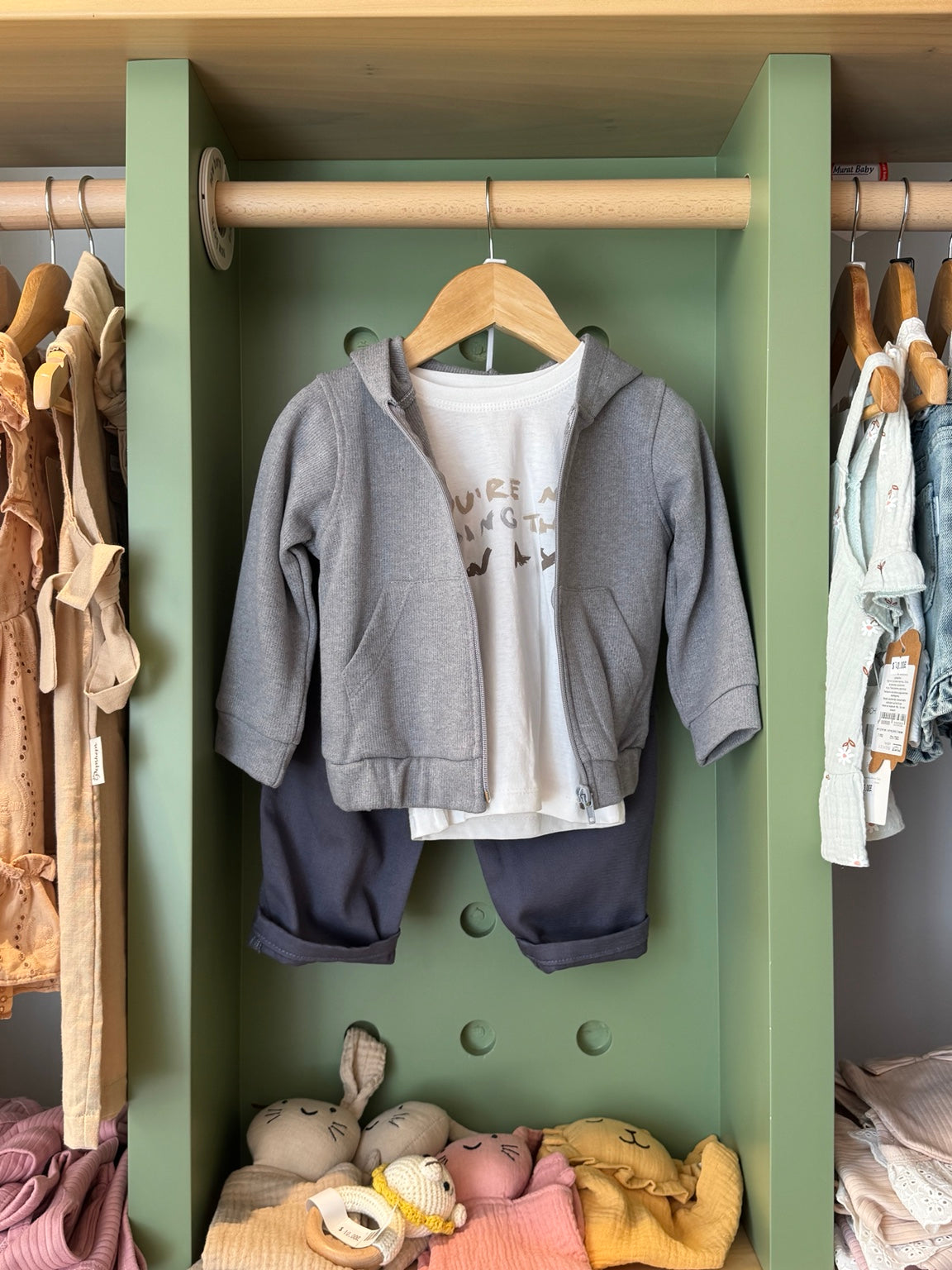 Boy 3pcs Set Sweatshirt Grey front