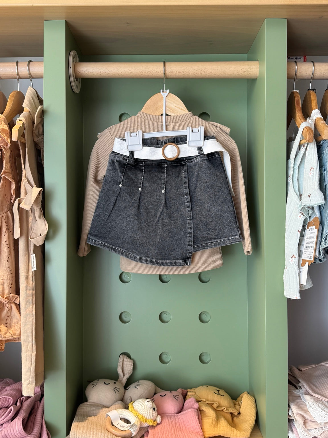 Girl 2pcs Denim Skort Set
