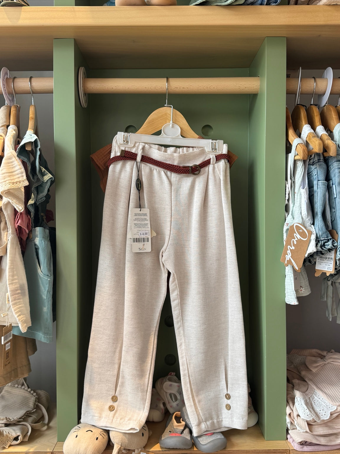 Girl 2pcs Linen Pant Set pants detail