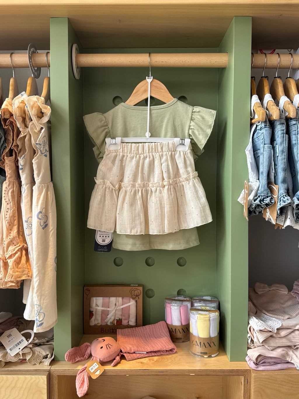 Girl 2pcs Mint Skirt Set - back