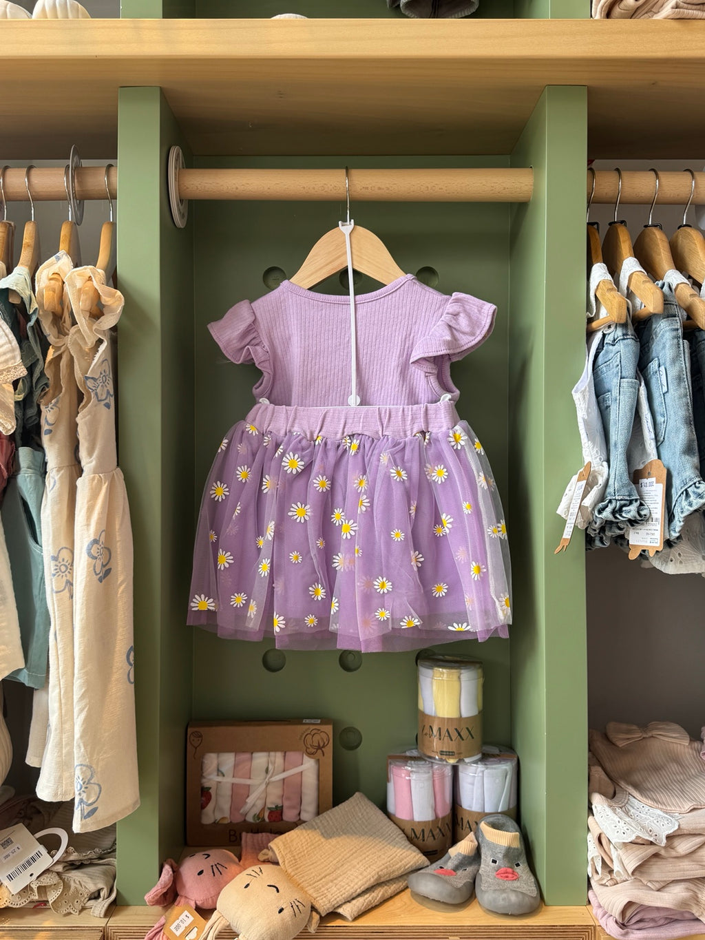 Girl 2pcs purple tutu skirt set back
