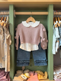 Girl 3pcs Denim Dusty Pink Wool Set