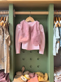 Girl 3pcs Pink Leather Skirt Set with Fur