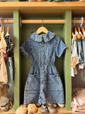 Girl Denim Short Overall front